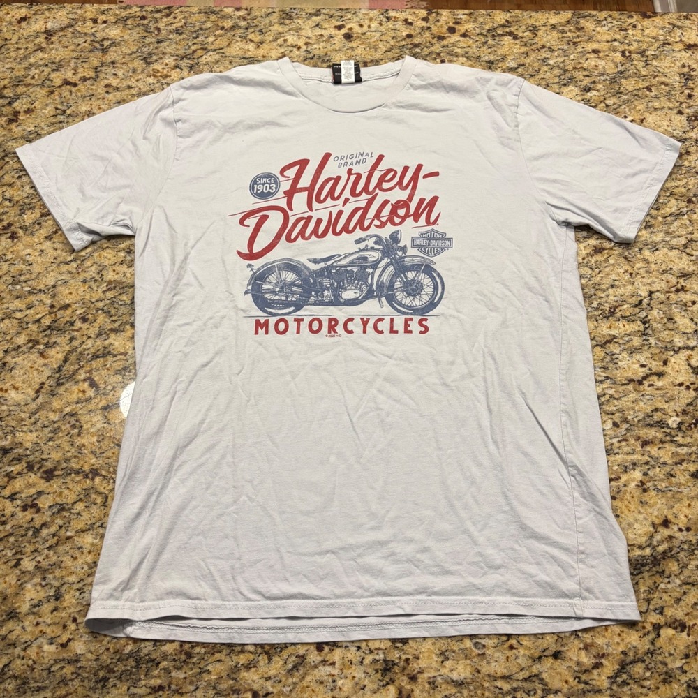 Harley-Davidson Cagnes Sur Mer French Riviera Graphic T-Shirt Gray Mens XL ws